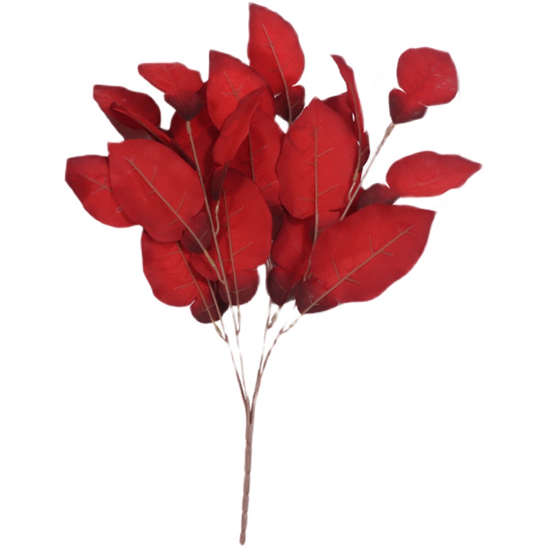 柚子叶婚庆仿真花叶子绿植森系假草配花绿叶花排打底花材装饰道具 - 图3