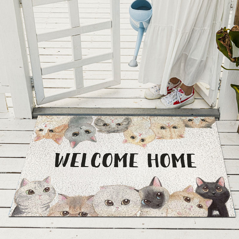 卡通猫咪进门地垫丝圈门垫入户门脚垫子玄关门口防滑蹭土耐磨地毯,淘宝优惠券,粉丝福利购,淘宝优惠卷