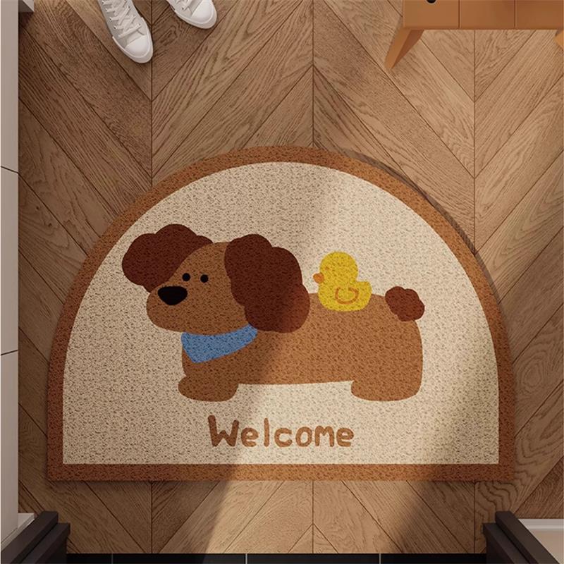 Entrance door floor mat wire loop carpet