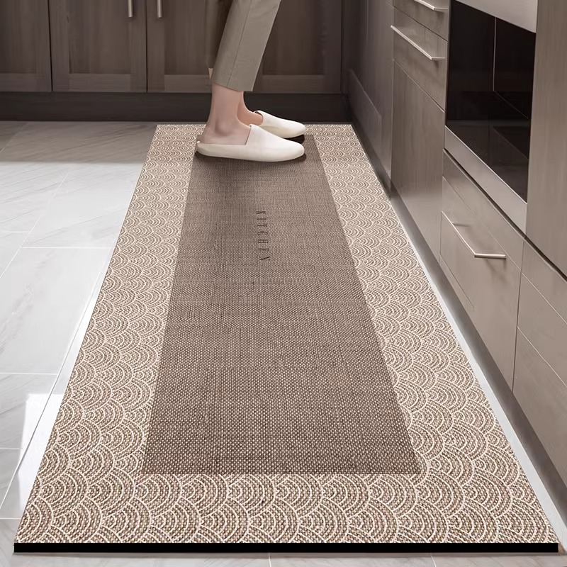 厨房防滑防油地垫2025新款专用防水可擦免洗耐脏脚垫家用门口地毯 - 图1