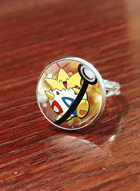 男女通用铜口袋妖怪皮戒指/指环