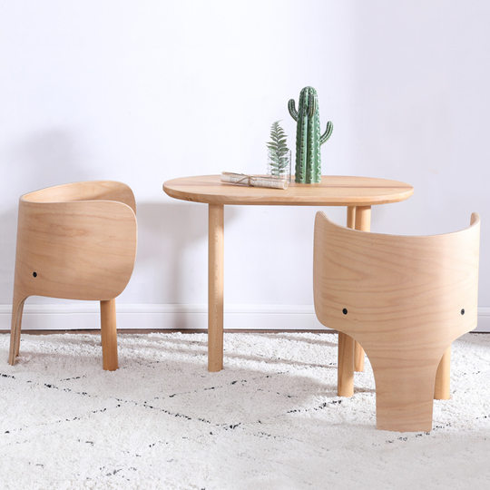 Детская игровая площадка из цельного дерева в скандинавском стиле, табурет с героями мультфильмов, маленький столик для школьников, детский сад, обучающий письменный стол и стул, фото комнаты