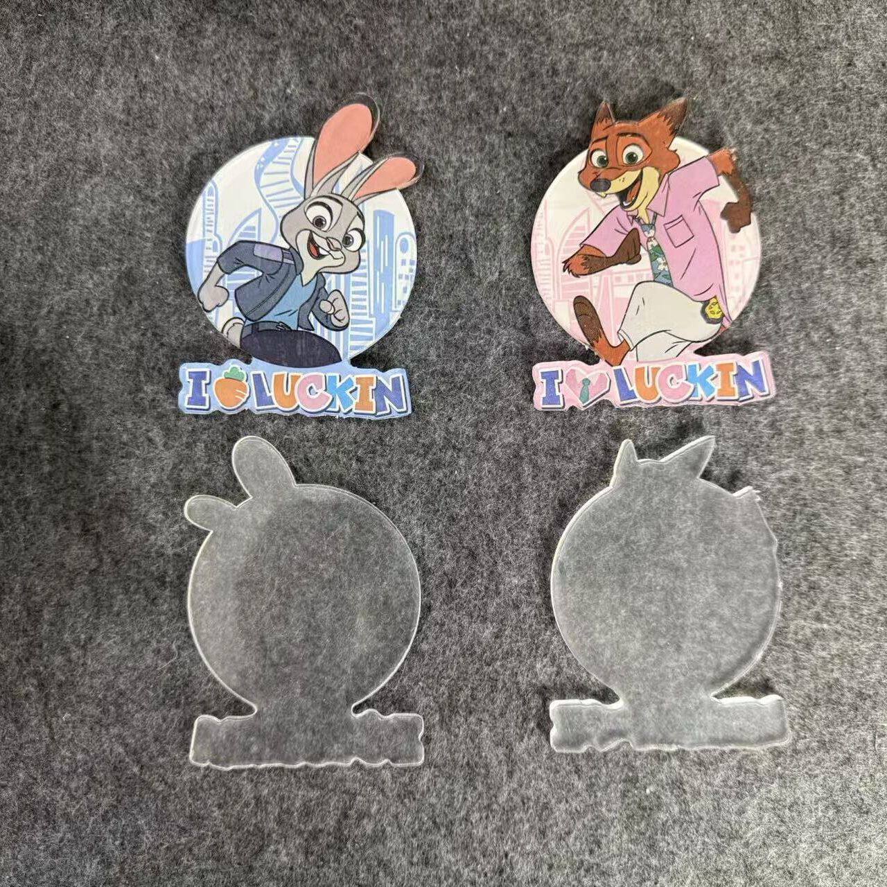 瑞幸联名疯狂动物城2奶茶袋改造冰箱贴DIY磁吸亚克力材料包定制 - 图0