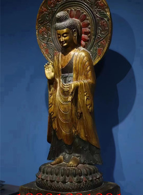 石雕仿古圆雕佛像彩绘