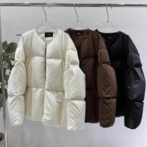 Special Price Seconds Kill South Korea PH23 Womens Dress 2023 Winter Style Fashion Net Color Press Grunge Ruffle Round Collar Down Jacket