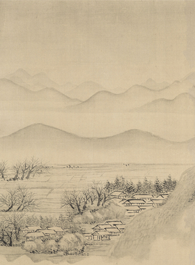 王翚溪山行旅图卷古代字书画横幅手卷国画真迹高清微喷复制装饰画
