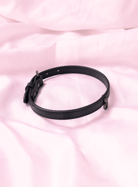 项圈定制刻字手工皮具女m牵引绳链子真皮铃铛choker