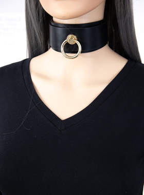 真皮可调节项圈牛皮定制刻字