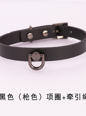 choker棕色日常真皮刻字项圈