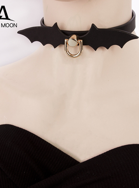 项圈定制刻字手工皮具外侧女m牵引绳链子k9恶魔翅膀铃铛