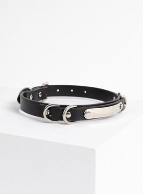 项圈定制刻字女m牵引绳链子手工皮具K9真皮铭牌