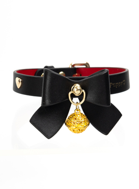 手工皮具K9蝴蝶结项圈刻字定制