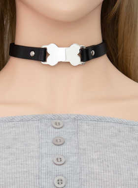 手工皮具爱心腿环女m大腿链配饰身体链朋克项圈颈带choker