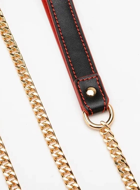 项圈牵引绳皮质脖套女定制刻字女m链子K9手工皮具