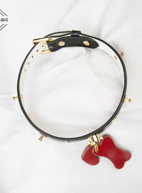 choker小骨头狗牌真皮日常