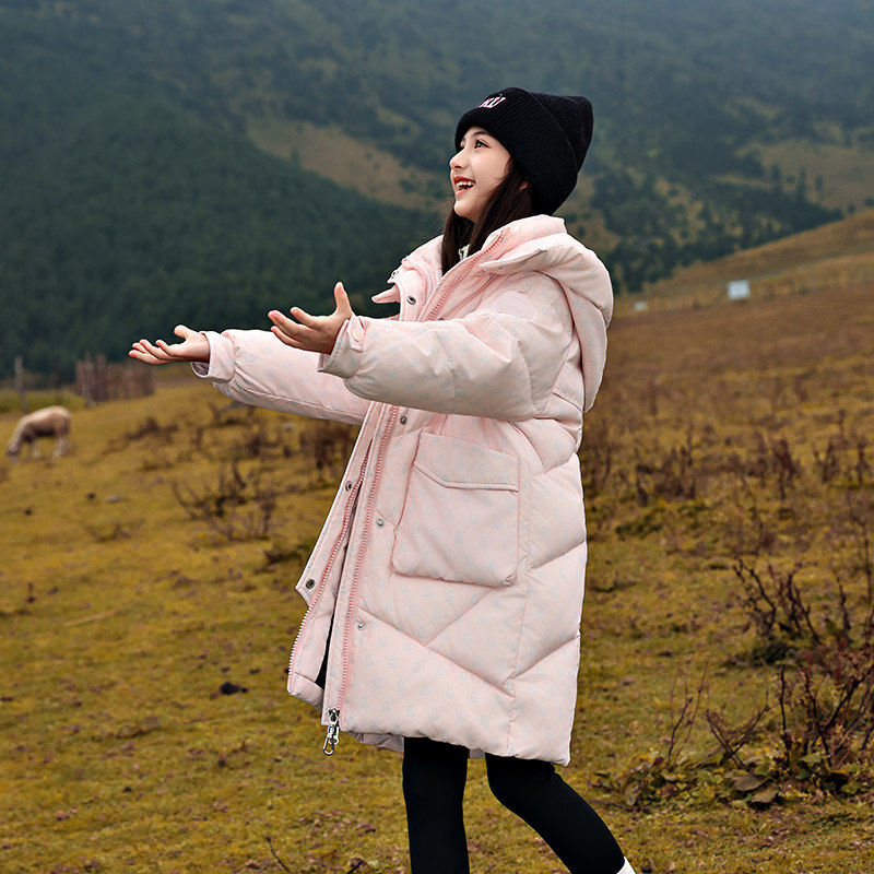 女童羽绒服中长款加厚2025新款儿童中大童韩版洋气冬季外套,淘宝优惠券,粉丝福利购,淘宝优惠卷