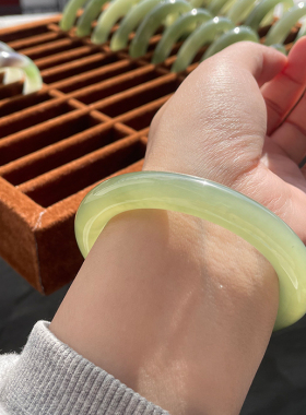 『君子如玉』天然和田玉青海翠青晴水湖水绿手镯直播专拍私拍无效