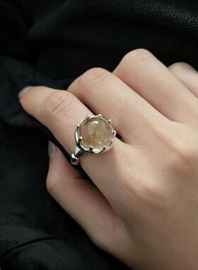 小众设计感不规则星芒水晶戒指女