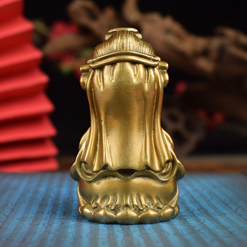 全铜实心观音桌面小摆件男士官印工艺品摆件车载中控台小装饰礼品,淘宝优惠券,粉丝福利购,淘宝优惠卷
