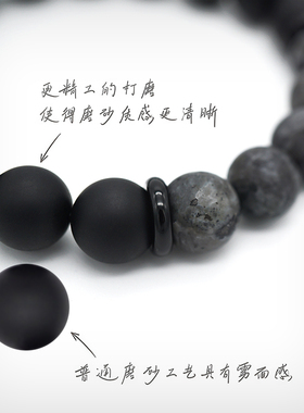 天然10mm黑玛瑙水墨风手串