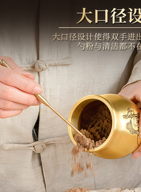 实心黄铜捣药罐杵子中药盅擂钵
