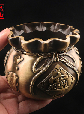 艺品江山全铜聚宝盆储蓄罐