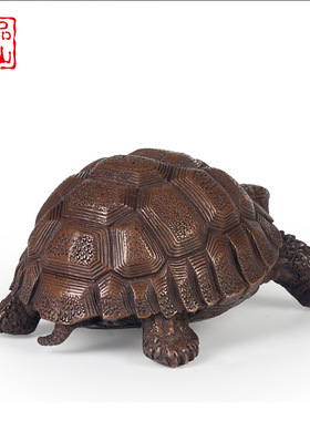 艺品江山紫铜把玩中式小乌龟摆件
