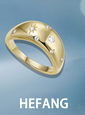何方hefang星芒戒指女度假链条