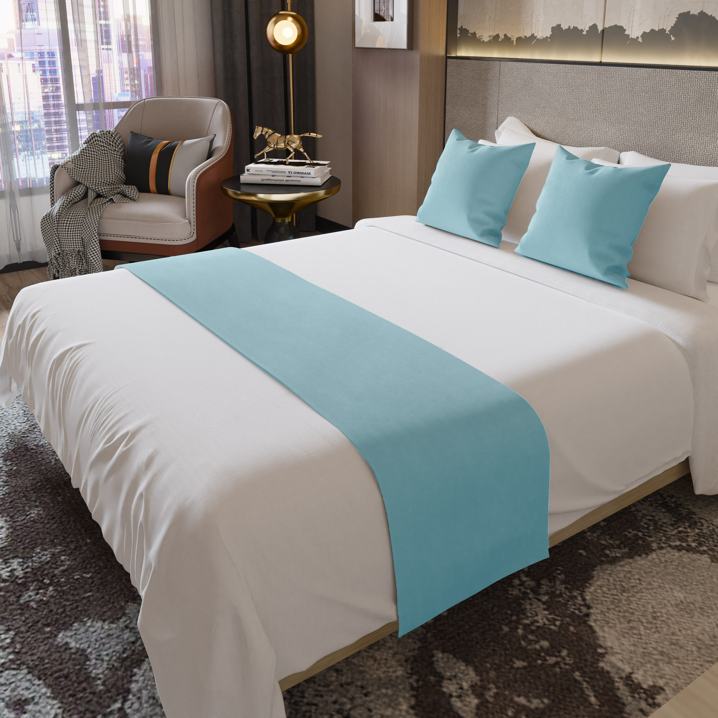 床尾巾酒店专用床旗宾馆名宿抱枕家用床盖床尾垫搭巾床上用品铺巾,淘宝优惠券,粉丝福利购,淘宝优惠卷