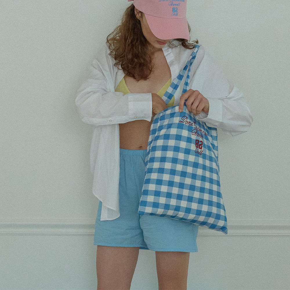 韩国HOTEL 827小清新复古格纹手提单肩包百搭通勤收纳包环保袋ins,淘宝优惠券,粉丝福利购,淘宝优惠卷