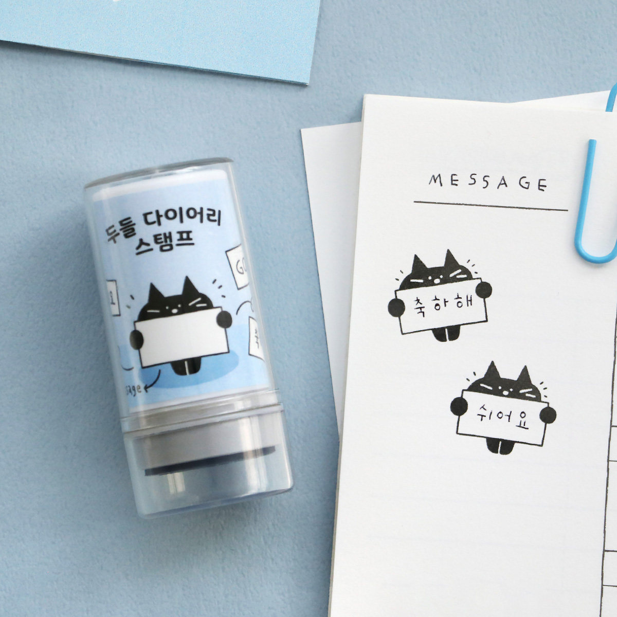 韩国iconic可爱插画猫咪印章手账diy装饰黑色墨水免印泥光敏图章,淘宝优惠券,粉丝福利购,淘宝优惠卷