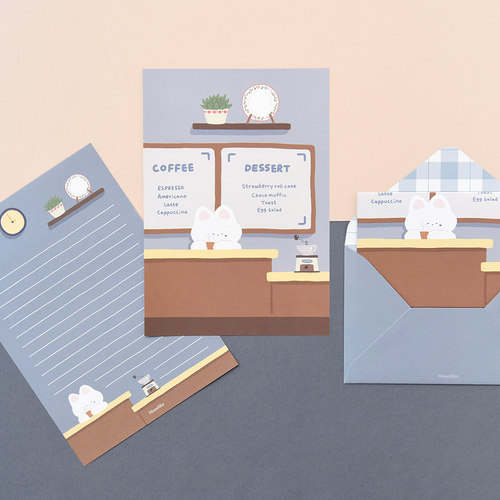 韩国monolike可爱猫咪ins风卡通信纸信封套装告白情书高级手写信 - 图2