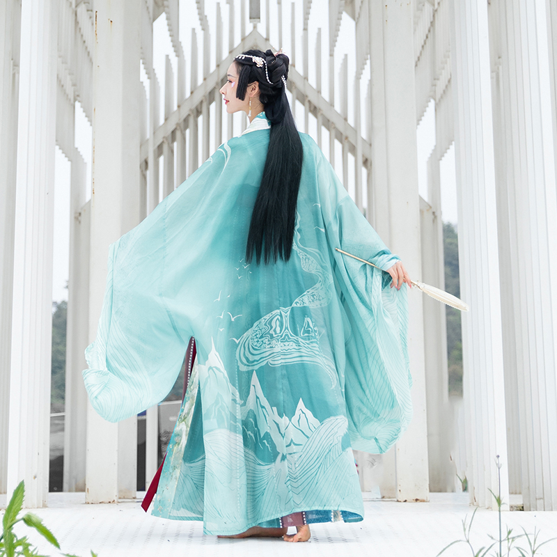 重回汉唐旗舰店重回汉唐济沧海唐制原创汉服女对襟衫齐胸褶裙中国风日常夏季薄款0