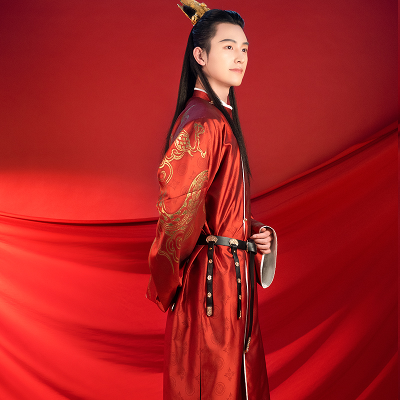 重回汉唐旗舰店【剑网3正版授权】重回汉唐x剑网3嬿婉同心汉服男织金圆领袍婚服1