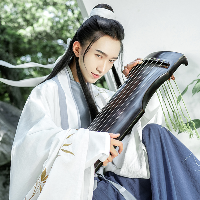 重回汉唐旗舰店重回汉唐竹影原创正品中国风汉服男装宋制日常传统绣花披风对襟衫0