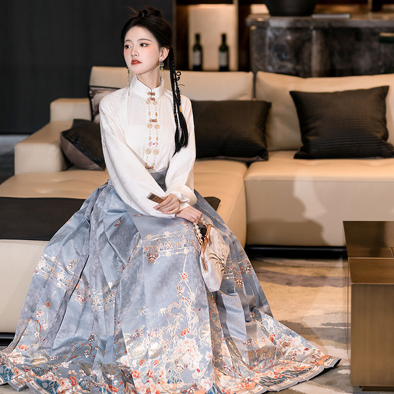 【重回汉唐幻蝶密境】竖领对襟衫日常收腰新国风马面裙套装汉服女,淘宝优惠券,粉丝福利购,淘宝优惠卷