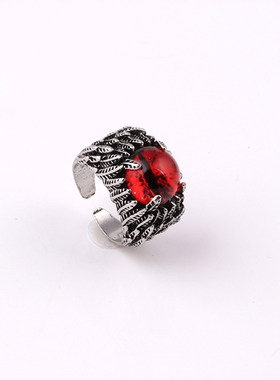 日韩潮人裂地鬼之眼男士戒指恶魔