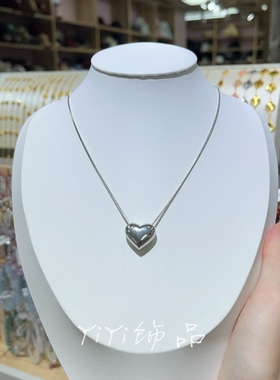 2026新款冷淡风银色爱心吊坠项链女个性简约百搭气质颈链锁骨链