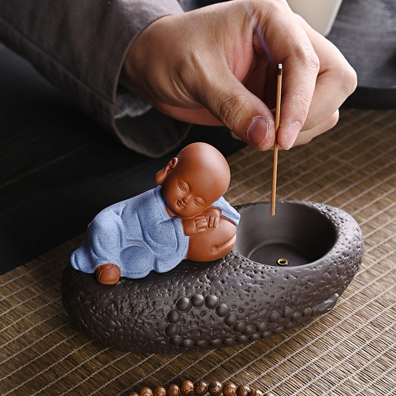 香炉茶道紫砂线香底座香插摆件禅意家用室内托盘立式香薰炉檀香,淘宝优惠券,粉丝福利购,淘宝优惠卷