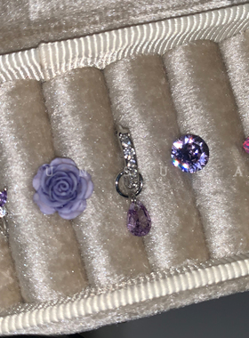 紫色玫瑰医用钛钢耳骨钉
