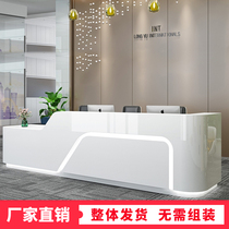 Company Roast Lacquer Front Desk Reception Desk Arc Beauty Salon Collection Silver Desk Hotel Bar BRIEF MODERN CUSTOMISATION