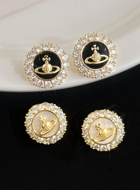 金色土星耳环独特绝美