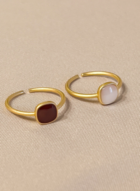 复古小方糖戒指女小众设计