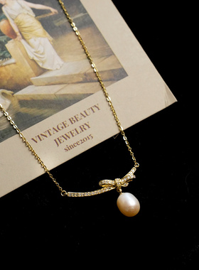金色珍珠款项链女轻奢小众