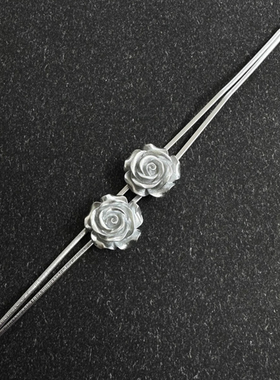 银色双层花朵项链女皮革