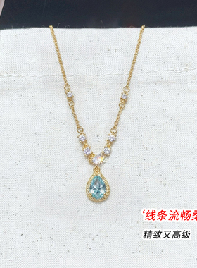 金色水滴项链女款高级感轻奢小众