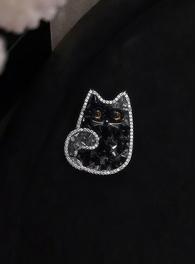 轻奢可爱猫咪胸针女高档