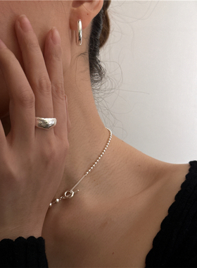 安小柏◆解构寂静风 韩国小众设计感通体925纯银个性绷带戒指岩石