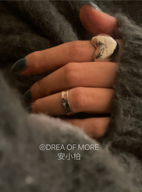 推荐韩国小众大爱心纯银戒指