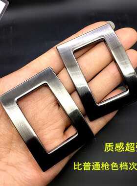 新款时尚高档长方形素面鞋扣水钻女单鞋花粘的绒面鞋金属饰品装饰